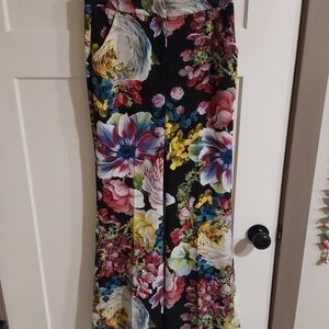 Express Editor Flare Leg Flower Power Hippie Bell Bottom Pants Sz 4R